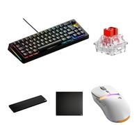 GLORIOUS Pack Vitesse Extrême Clavier GMMK 3 HE 65% AZERTY, Switchs Linéaires Fox HE, Souris Model D 3 sans Fil, Tapis de Souris Elements Air Rapide et Repose-Poignets Bois