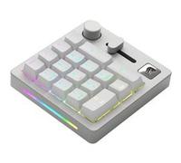 Glorious Gaming GMMK Macro Numpad - Filaire ou Bluetooth, Aluminium Premium, Personnalisable, Curseur et Bouton programmables, RGB par Touche, switches linéaires, 18 Capuchons ABS - Blanc