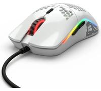 Glorious Gaming Model O Souris de jeu filaire - 67 g, design super léger en nid d’abeille, RGB, Capteur Pixart 3360, Switches Omron, Ambidextre - Blanc brillant