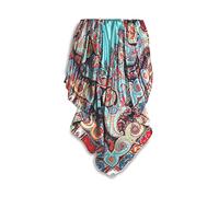 GLORIS Foulard en soie pour femme - Élégant - 90 x 90 cm - En soie - Pour femme - Élégant - En satin - Bandana, Turquoise imprimé multicolore, 90X90 cm