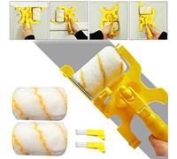 Glorlliant Clean Cut Paint Edger Roller Brush, Brosse de Nettoyage Amovible Multifonctionnelle Outils Sû pour Plafond Mural 1 Set Longue Poignée