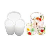 Glorlliant Moule de Boîte de Rangement 3 en 1 Silicone avec 3 Fentes Réutilisables DIY Artisanat Découpe pour Porte Crayons Conteneurs Pinceaux de Maquillage Cosmétique Blanc