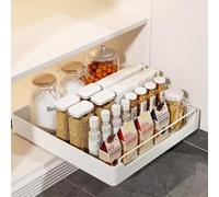 Glorlliant Organiseur de Placard Extractible, Tiroir de Cuisine Télescopique, Tiroirs Coulissants Extensibles pour Armoire de Cuisine, Sans Perçage, 40 cm x 43 cm x 7 cm