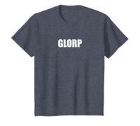 Glorp - Typographie de Mots drôles T-Shirt, Enfant, Bleu Chiné, 8 Ans