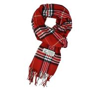 Glory Max Écharpe d'hiver classique unisexe à carreaux doux au toucher cachemire, 182,9 x 30,5 cm, Rouge, 72" x 12" x 0.2"