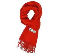 Glory Max Écharpe d'hiver unisexe de couleur unie au toucher cachemire classique 182,9 x 30,5 cm, Rouge, 72" x 12" x 0.2"