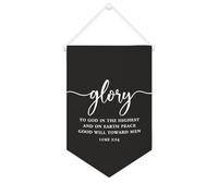 Glory to God in The Higheat And on Earth Peace Good Will Toward Men Bannière en toile de motivation à suspendre pour chambre à coucher, chambre d'enfant, décoration d'intérieur - 25,4 x 38,1 cm