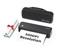 Gloryang Imprimante portable sans fil 300 DPI pour voyage, petites imprimantes Bluetooth sans encre pour un usage domestique, compatible avec téléphone portable et ordinateur portable, prend en charge