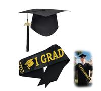 Gloryit 2026 Toque Diplome, Chapeau d'étudiant Bachelor Réglable | Toge diplome Ceintures,Convient pour les cérémonies de remise des diplômes au universitaire et postuniversitaire.