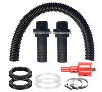 Gloryit Kit de Connexion de Récupérateurs d'eau de Pluie, Raccord pour Citernes de Pluie avec Raccords, Tuyau de Connexion de 100cm, pour Tonneaux d'eau de Pluie, Tuyau de Descente, Citernes