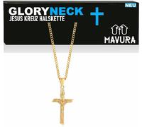 GLORYNECK Jésus Croix Collier Crucifix Acier inoxydable Or Bijoux religieux Chaîne