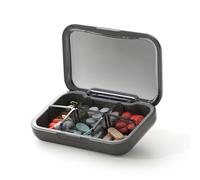 Glosen Pilulier journalier à 6 compartiments, étui à pilules, étui à médicaments, pillulier voyage pour pochette de sac à main (Noir)