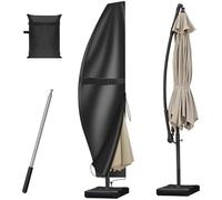 GLOSKIN Housse Parasol Deporte, Housse de Parasol de 2 à 4 m en Porte-à-Faux avec Tige, Housse Protection Parasol, Protection Contre Les Intempéries et UV, Couverture de Parapluie Extérieur