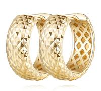 GLOSOLE Boucles d'oreilles pour femme, plaqué or 14 carats, boucles d'oreilles pour oreilles sensibles, boucles d'oreilles hypoallergéniques pour femme, petites boucles d'oreilles créoles uniques (20
