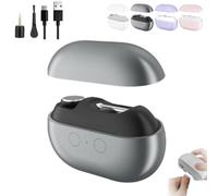 Glosrity EasyClip Smart Nail Clipper, Glosrity Easy Clip 3-in-1 Electric Nail Trimmer, Clip Multi Function Smart Nails Trimmer, with LED Light & Storage Box, for Adults,Seniors,Home Use (Gray)