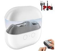 Glosrity EasyClip Smart Nail Clipper, Multi-Function Electric Nail Clippers, with LED Light, Scraps Storage and Polishing, Cut and Polish Nails in One Piece for Seniors Thick Toenails (white)