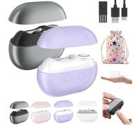Glosrity Smart Nail Clipper, Cut and Polish Nails in One Piece, 3-in-1 Multi-Functional Smart Electric Nail Clipper, LED Light, for Kids, Adults, Seniors Adults (2PCS-3)