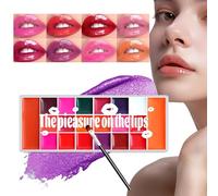 Gloss À Lèvres Mat | Palette de 20 Nuances à Paupières | Fard à Joues Teinté Crèmeux Mat Léger Résistant à l'Eau et Anti-Tâches pour Soirée, Maquillage Quotidien et Fêtes
