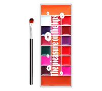 Gloss À Lèvres Mat,Palette de 20 Nuances à Paupières - Fard À Paupières Velouté Mat Nuancé Résistant Aux Traces - Blush Imperméable Pour Événements Mariage Et Scène