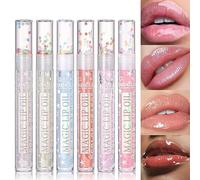 Gloss à lèvres scintillant 6 couleurs - Rouge à lèvres liquide - Huile à lèvres repulpante - Brillance au sirop - Longue durée - Hydratant - Haute brillance