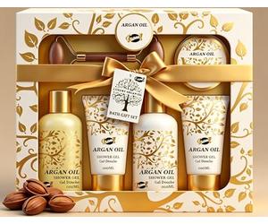 GLOSS ! Coffret Bain Argan - Soin & Relaxation - Parfum Argan - Idée Cadeau Bien-Être - Roller