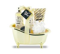 GLOSS ! Coffret Bain BAIGNOIRE - Coffret Cadeau Noël - Coffret Beauté Femme - Idée Cadeau Anniversaire, Maitresse, Saint Valentin, Fête des Mères - Bien-Être & Relaxation - VANILLE & TILLEUL