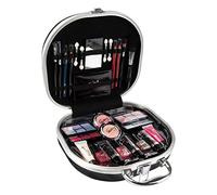 GLOSS! | Coffret Beauté Femme | Coffret Cadeau Femme|Cadeaux Noël | Mallette de Maquillage Rose | 34 pièces : Blush, Fard à Paupières, Rouge à Lèvres, Vernis à Ongles | Mallette Rangement