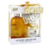 Gloss - Coffret Cadeau De Bain Pour Femme Avec Une ?Ponge Eva - Collection Luxury Argan Oil - Huile D'argan