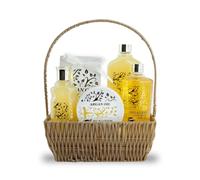GLOSS! Coffret Cadeau Femme Argan - Bain Moussant, Gel Douche, Lotion, Exfoliant, Savon, Idée Cadeau Noël, Anniversaire, Fête des Mères, Cadeau Maîtresse - Coffret Bien-être - PANIER