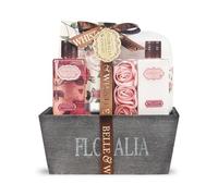 Gloss! Corbeille de Bain en Bois 6 pièces, Coffret Cadeau-Coffret de bain