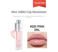 Gloss repulpant pour les lèvres Dior Addict Lip Maximizer format voyage - Effet de volume instantané et à long terme - Hydratation 24h #001-Rose 2ml/0,07oz. 1 pièce