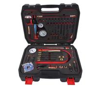 GLOSSY AUTO PARTS Testeur de Compression Professionnel Testeur de Perte de Pression Testeur de Moteur Compatible avec Les Moteurs Diesel et Essence, avec 34 adaptateurs différents, 725 PSI