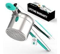 GloTika Grand presse-purée de 425,2 g, en acier inoxydable robuste pour purée de pommes de terre, ustensile de cuisine avec poignée ergonomique, gadget de cuisine à presser et purée, vert