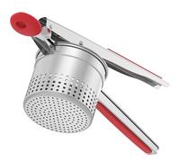 GloTika Grand presse-purée de 425,2 g, en acier inoxydable robuste pour purée de pommes de terre, ustensile de cuisine avec poignée ergonomique, gadget de cuisine à presser et purée, rouge