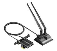 GLOTRENDS Carte PCIe WiFi 5 avec antenne d'extension de 2 mètres pour PC de bureau, puce Intel 7265, 802.11ac, BT 4.2, compatible avec Windows 11/10/7/Linux, compatible avec les cartes mères Intel/AMD