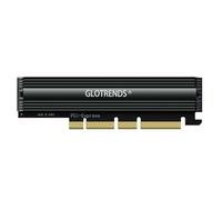 GLOTRENDS PA16 22110/2280 Adaptateur M.2 NVMe vers PCIe 4.0 X4 avec dissipateur Thermique en Aluminium, Installation Serveur PC/1U