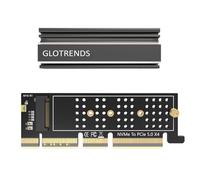 GLOTRENDS PA19-1U M.2 NVMe vers PCIe 5.0 X4 Adaptateur sans Support pour Installation sur Serveur PC 1U, Cache dissipateur Thermique en Aluminium