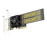 GLOTRENDS PA40 Quad Adaptateur M.2 NVMe vers PCIe 3.0 x8 avec Bifurcation PCIe, Configuration Raid M.2 NVMe logicielle Via l'outil OS(Compatible avec Les formats 22110 et 2280)