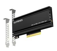 GLOTRENDS PA52 Dual Adaptateur M.2 NVMe vers PCIe 5.0 X8, jusqu'à 256 Gbit/s pour Les Plateformes AMD et Intel, Fonction Raid, Support formats 2280/2230 (Carte mère PCIe Bifurcation requise)