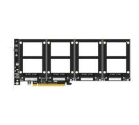 GLOTRENDS PU41 Quad Adaptateur U.2 vers PCIe 4.0 x16 sans Fonction de répartition, Configuration Raid SSD U.2 logicielle Via l'outil OS(Carte mère Compatible avec la Bifurcation PCIe requise).