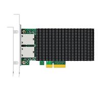 GLOTRENDS ST7368 2 Ports Carte réseau 10Gb RJ45 avec Chip Intel X550-T2 | interface PCIe 3.0 x4, Format Compact, Prise en Charge du démarrage PXE/iSCSI, virtualisation VT-c
