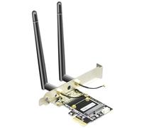 GLOTRENDS WA02 Adaptateur Bluetooth Mini PCIe vers PCIe X1 WiFi pour Module Mini PCIe WiFi 4/5/6/6e/module TPU Corail, avec kit d'antennes SMA 3,5-dBi