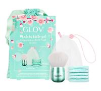 Tampons Démaquillants Réutilisables en Microfibre - 5 Pièces + Pinceau Kabuki Professionnel Pour Visage - Ensemble de Nettoyage Peau et Maquillage - Tissus Doux et Lavables