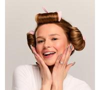 Glov Coolcurl Ensemble de Bigoudis Sans Chaleur pour la Nuit 3 Rouleaux en Satin Doux et 3 Bonnets Mini en Satin Couleur Rose Idéal pour des Boucles Volumineuses et Définies au Réveil