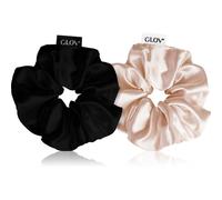 GLOV Satin Scrunchies S élastiques à cheveux Sparkling Wine/Black 2 pcs