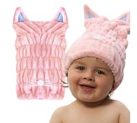 GLOV Turban Cheveux Enfants Serviette Bain Séchage Doux Confortable Amusant Super-héros Absorbant Piscine Sourire Accessoires Bain Enfants Coiffure Entretien Cheveux