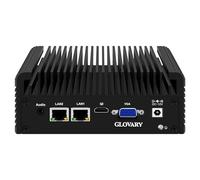 Glovary Fanless Mini PC N2840, DDR3L 8GB RAM 64GB SSD, Dual LAN Firewall Industrial PC, Linux Micro Ordinateur de Bureau, HD VGA, 2 x RS232 Serial Port, SATA 3.0, Auto Power on