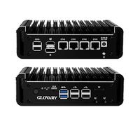 Glovary Firewall Mini PC Quad Core N100, DDR5 16GB RAM 256GB NVMe SSD, 4 x 2.5GbE i226V LAN, Micro Fanless Appliance, Routeur Hardware, AES-NI, OPNsense, 8USB Port, TF Card Slot