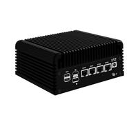 Glovary Micro Firewall Appliance Quad Core N100, 4 x i226V 2.5GbE LAN, DDR5 16GB RAM 128GB NVMe SSD, Fanless Mini PC Router Computer, AES-NI, OPNsense, HD, DP, 8USB Port, TF Card Slot