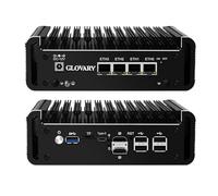 Glovary Mini PC Firewall Quad Core J6413, 4 x i226V 2.5GbE LAN Micro OPNsense Appliance, 2 x NVMe Slot, 2 x SATA3.0, AES-NI, 2HD+USB-C 3 Display, 5USB Port, TF, DDR4 16GB RAM 128GB SSD